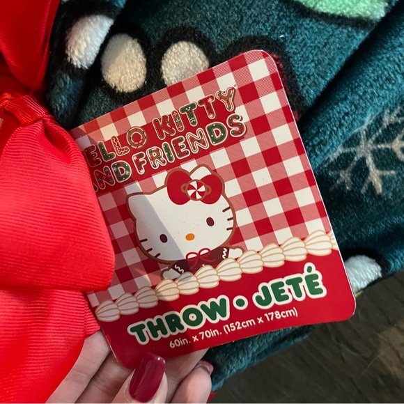NWT Sanrio Hello Kitty Blue Christmas Throw Blanket - Picture 2 of 3